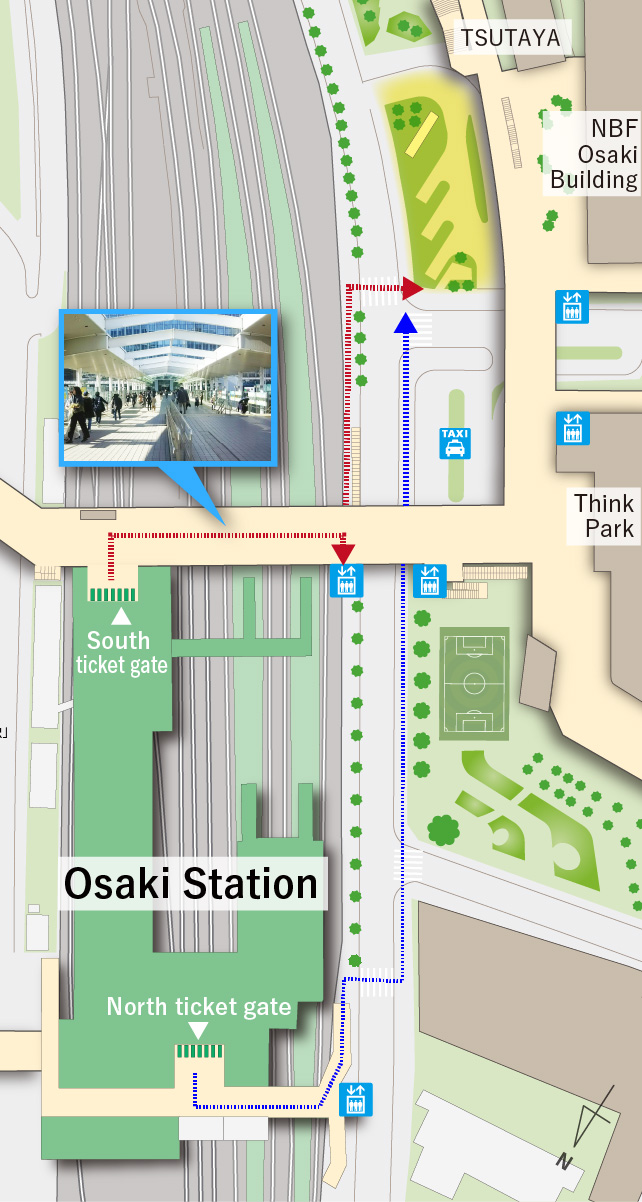 South Exit of “Osaki Station”
